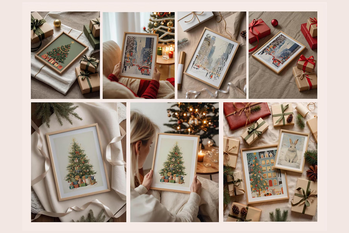 Bundle Christmas Frame 15 Mockups, a Merchandise Mockup by Tomasz Ganclerz (Photo 4 of 7)