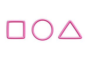 Pink gradient geometric doodle set, an Illustration by YuliiaOsadcha