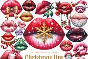 Christmas Lips Clipart Sublimation, an Illustration by Craft Nest (Thumbnail 6 of 6)