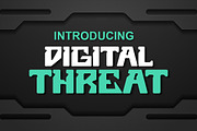 Digital Threat Robotic Display Font, a Sans Serif Font by IHDSTD (Thumbnail 1 of 6)