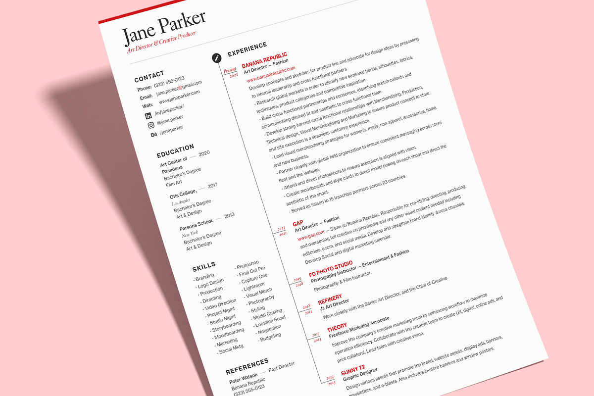 Red Resume Template and Cover Letter, a Resume Template by Bryant (Photo 8 of 8)