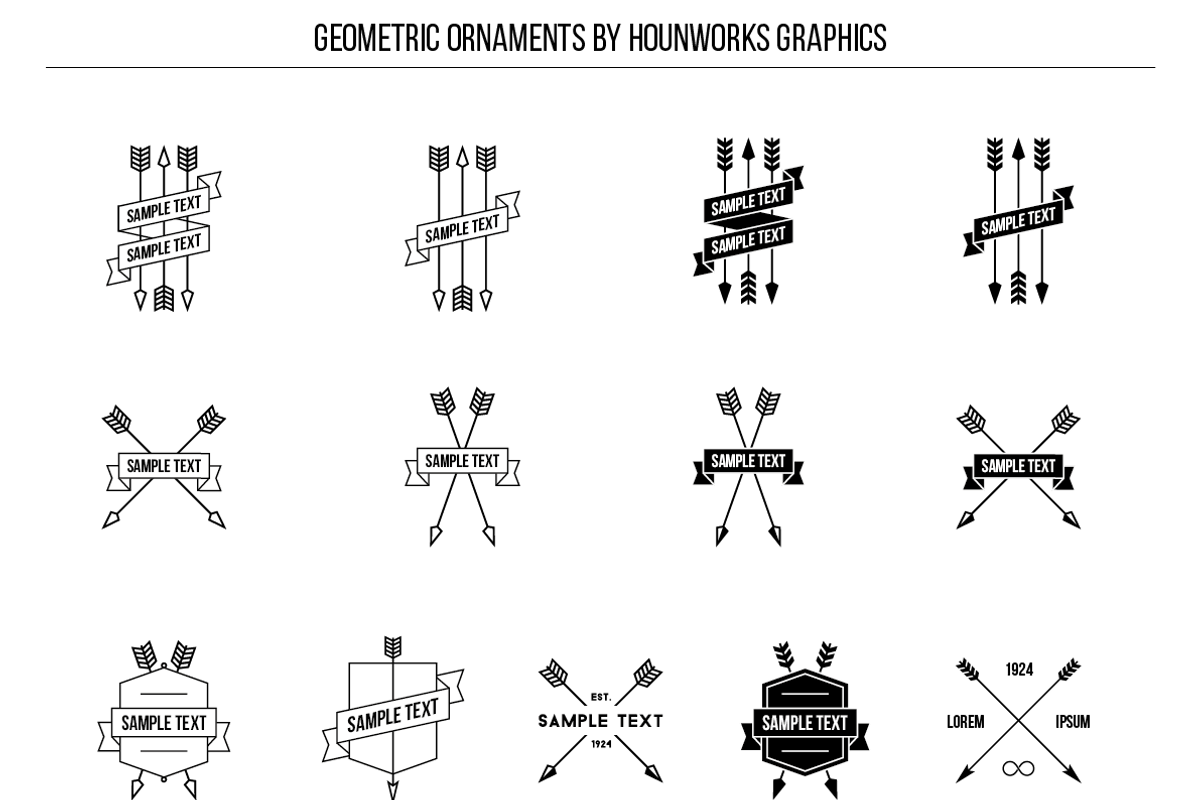 Geometric Ornaments Vector Pack, an Object Graphic by danielcomerci (Photo 2 of 4)