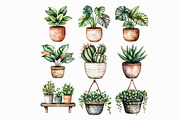 Watercolor Home Plants Clipart, an Illustration by Libby Wishes (Thumbnail 4 of 4)