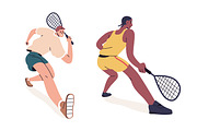 Squash players set. Sports game, a Sport Illustration by Good Studio (Thumbnail 2 of 5)