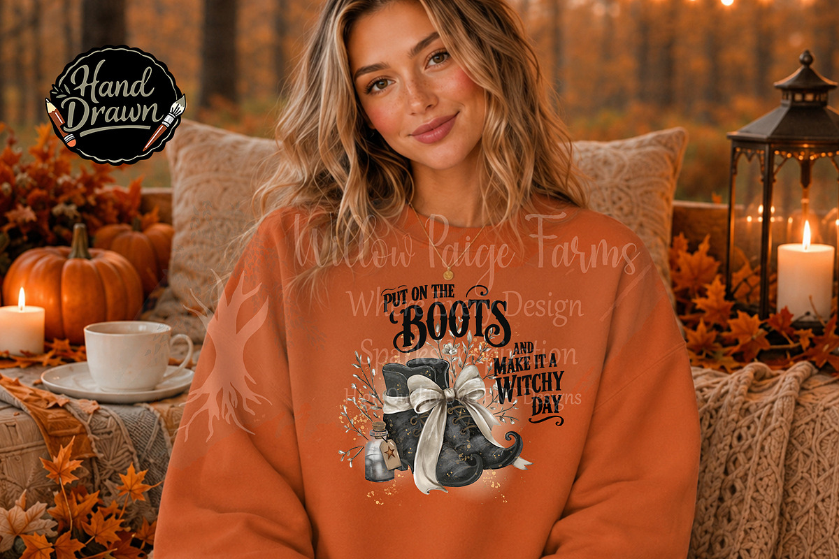 Witchy boots with bow, a Seasonal Illustration by Willow Paige Farms (Photo 5 of 10)