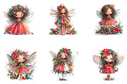 Christmas Fairy Rustic Floral Girl, a Seasonal Illustration by CreationArt (Thumbnail 2 of 4)