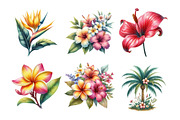 Watercolor Tropical Flower Bundle, an Illustration by Daily.Designs (Thumbnail 2 of 5)