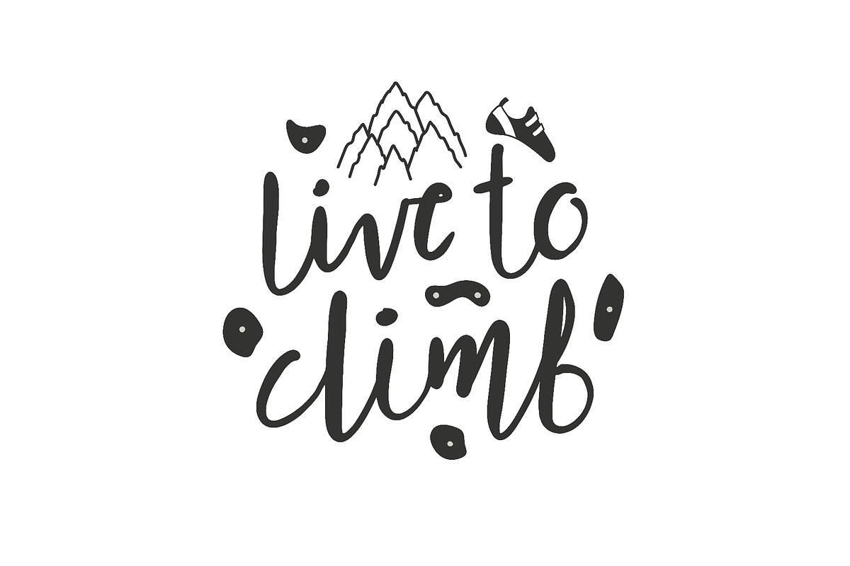 Live to climb handwritten brush, a Sport Illustration by sceptical cactus (Photo 1 of 3)