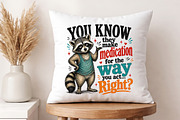 Sarcastic Raccoon Medication PNG, a Seasonal Illustration by Libby Wishes (Thumbnail 4 of 4)