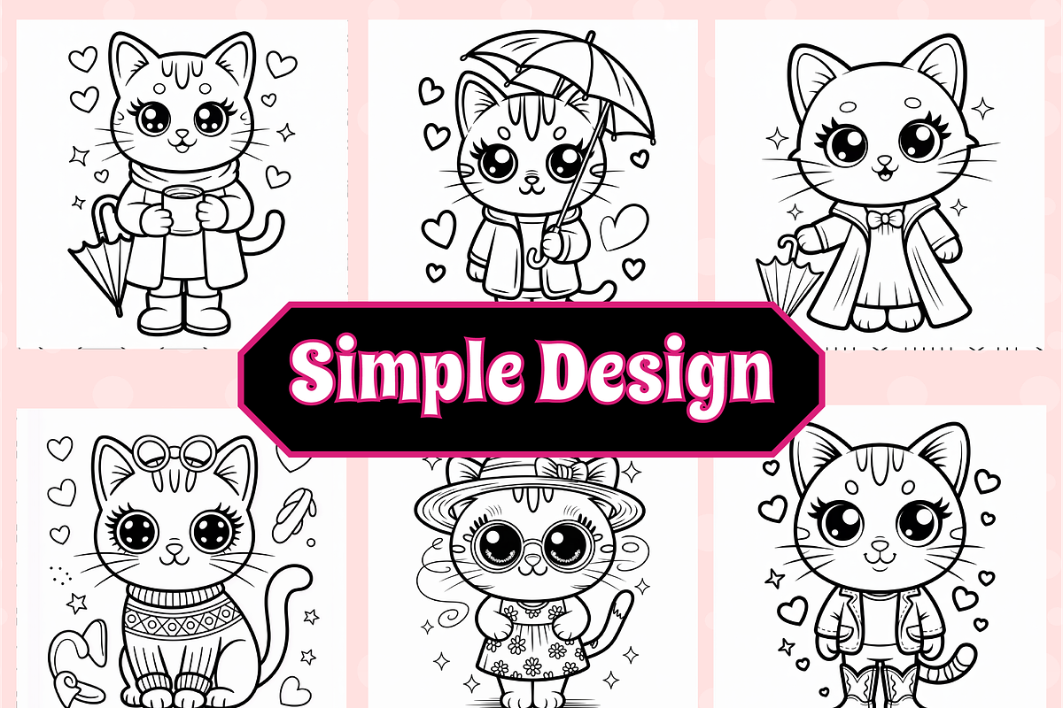 Trendy Cute Cat Fashion Bold & Easy, an Animal Illustration by Design Zone (Photo 3 of 4)