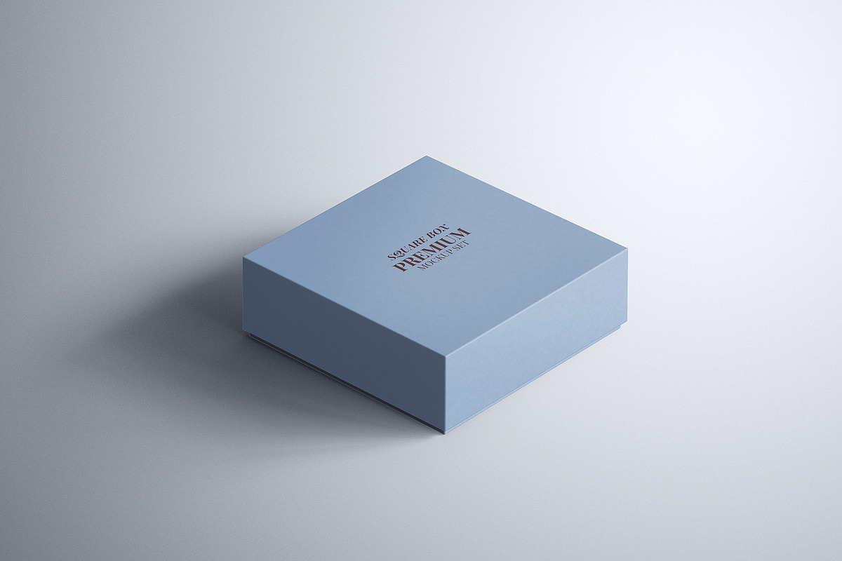 Square Rigid Two-Piece Box Mockup, a Packaging Mockup by Sheikhadesign (Photo 9 of 11)