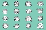 Cute Hand Drawn Faces Clip Art Set, an Education Illustration by Pravokrugulnik (Thumbnail 2 of 4)