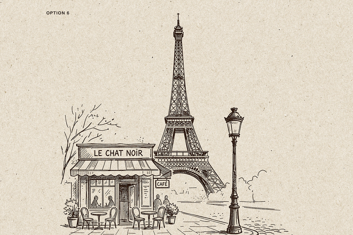 Parisian Streets Urban Sketch, a Background Graphic by Alara Studio (Photo 8 of 9)