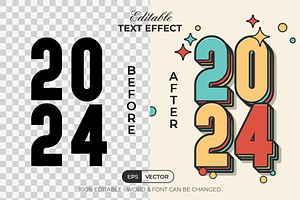 2024 Text Effect Colorful Fun Style