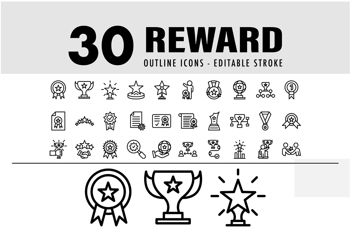 30 reward line icon, an Outline Icon by khalwa.studio (Photo 1 of 3)