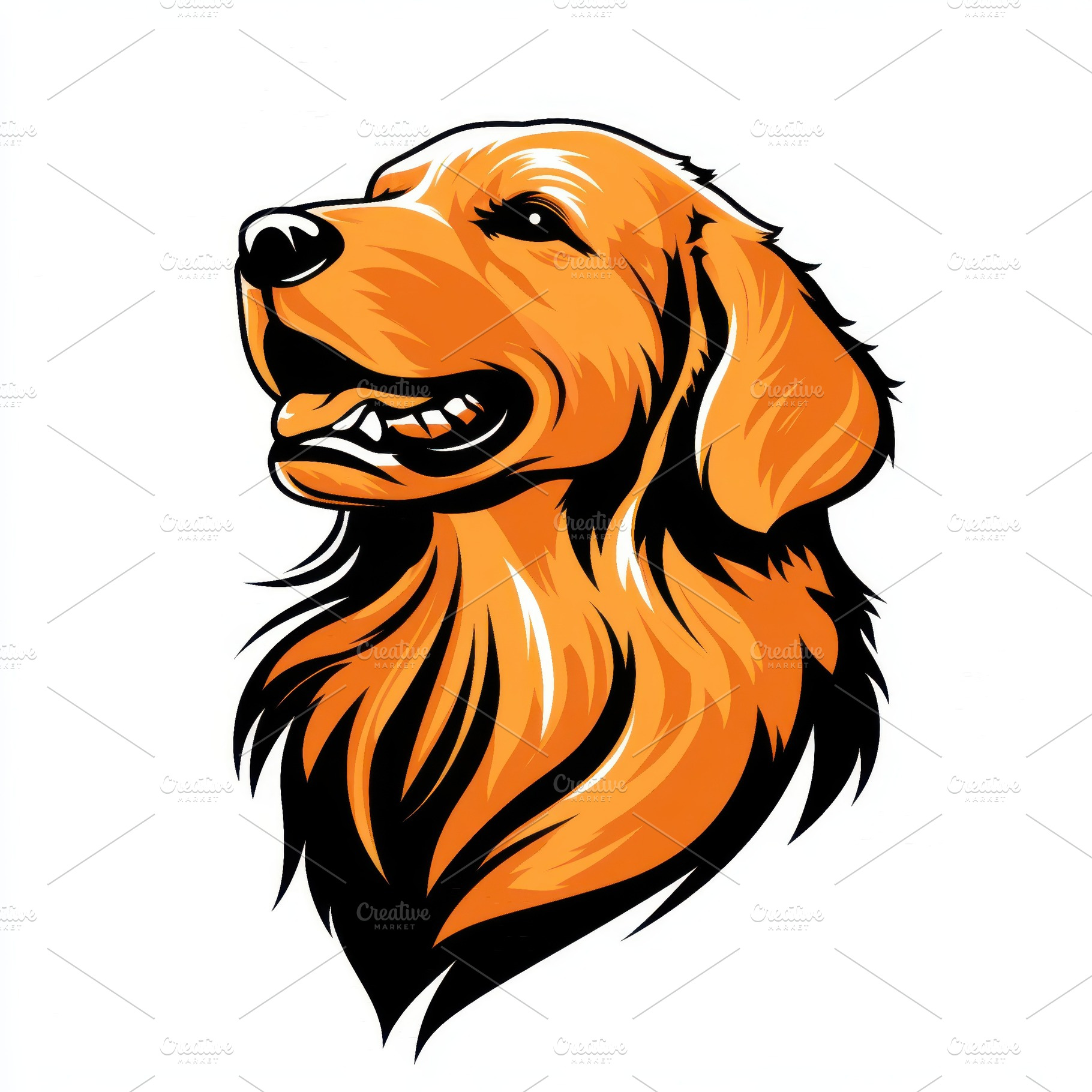 Golden Retriever Dog Head Profile Or, an Animal Photo by Pixeness Studio