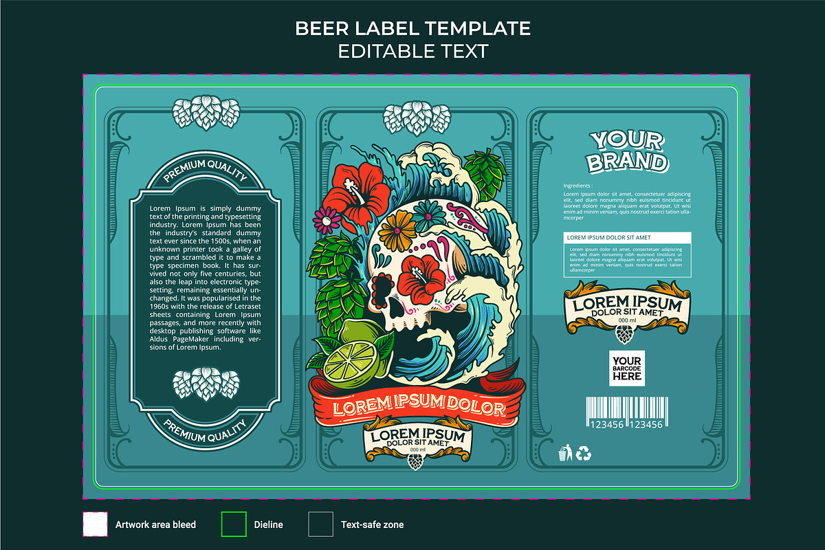 mexican beer label design template, a Branding & Logo Template by Pen of God Studio (Photo 1 of 3)