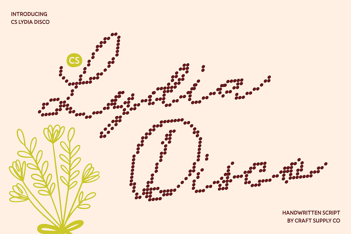CS Lydia Disco, a Script Font by Craft Supply Co. (Photo 1 of 8)