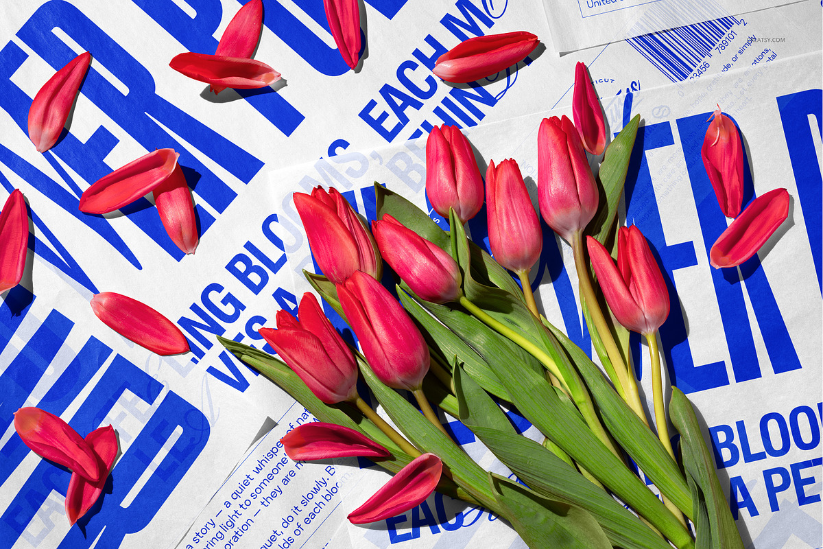 Bouquet Tissue Wrapping Paper Mockup, a Merchandise Mockup by creatsy5 (Photo 16 of 22)