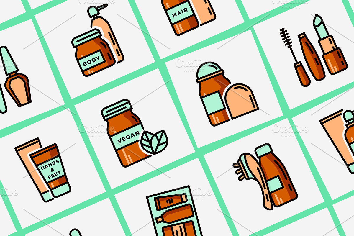 Beauty Products | 20 Thin Line Icons, an Outline Icon by Alex Blogoodf (Photo 8 of 11)