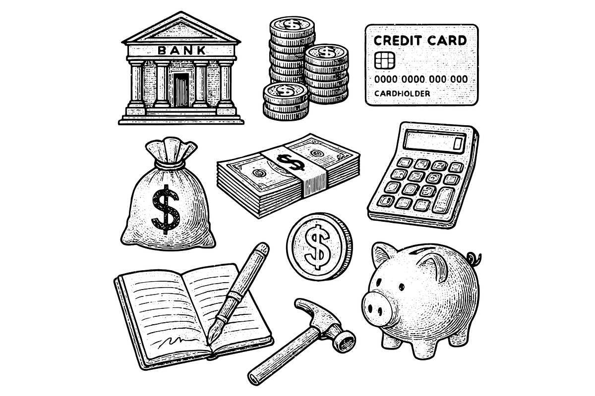 Finance Illustration Set, an Object Graphic by RT Studio