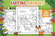 Cute Farting Animals Coloring Book, an Animal Illustration by Sultana177 (Thumbnail 1 of 3)