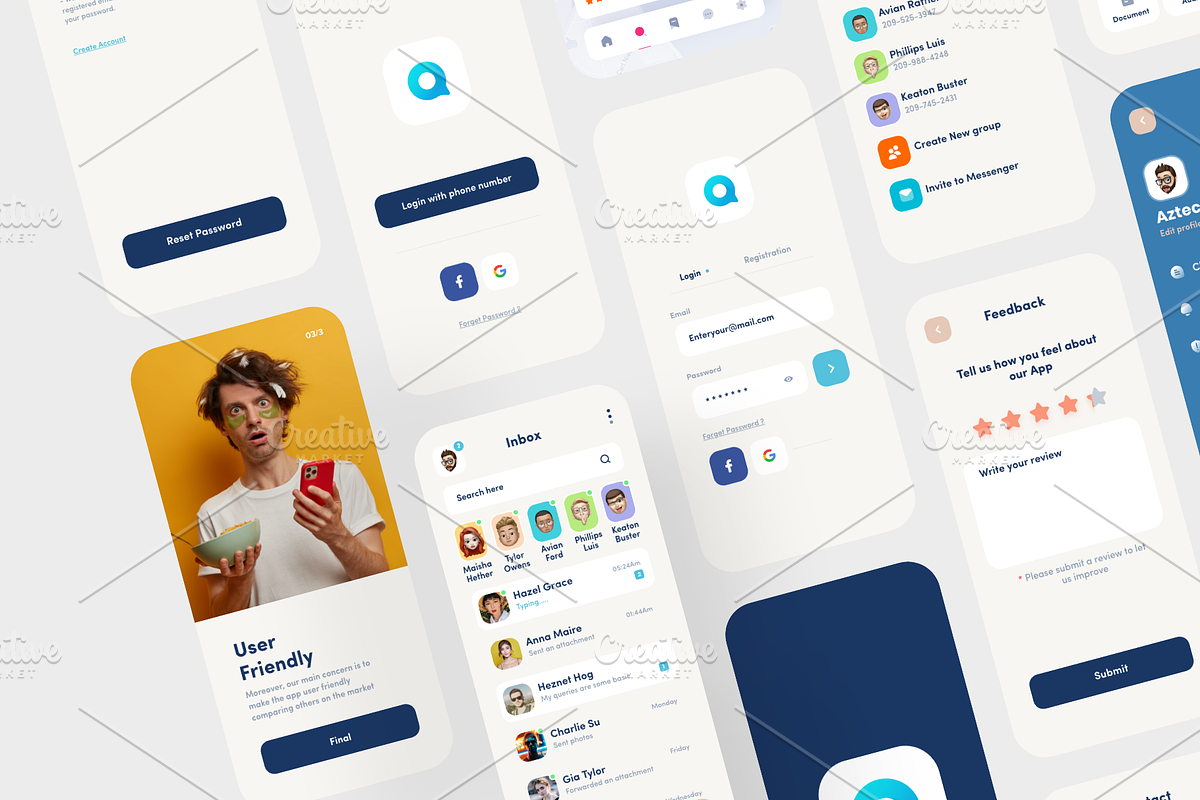 Q Message (adobe xd), an App Template by Nik Design (Photo 9 of 10)