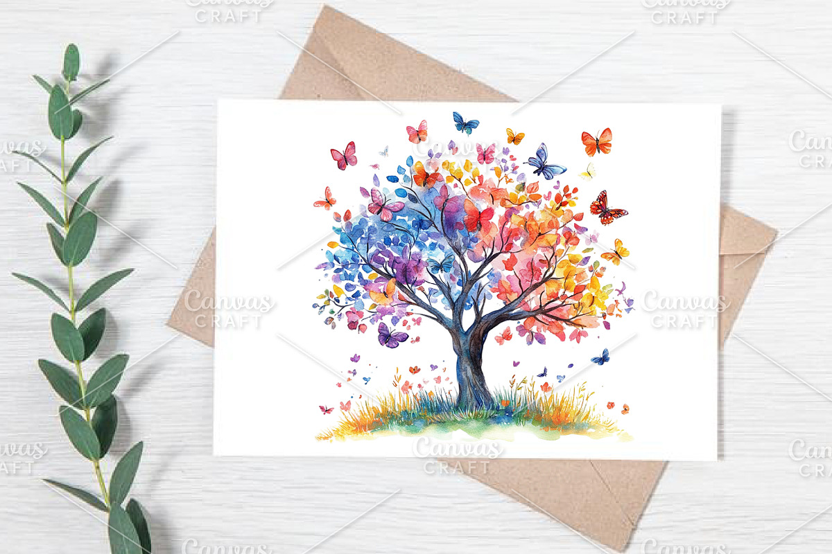 Watercolor Spring Tree Clipart PNG, an Illustration by Canvas Craft (Photo 6 of 7)