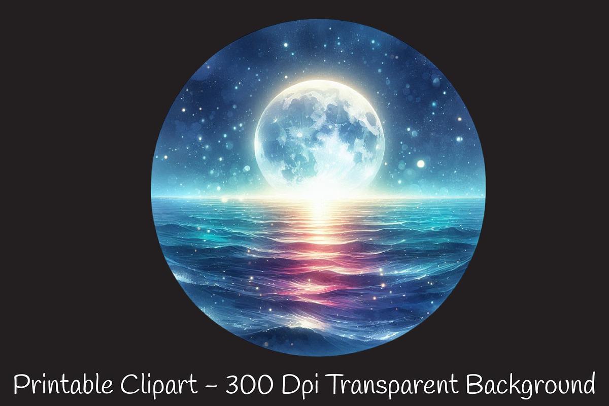 Night Scenery Watercolor Clipart, an Illustration by RobertsArt (Photo 3 of 7)