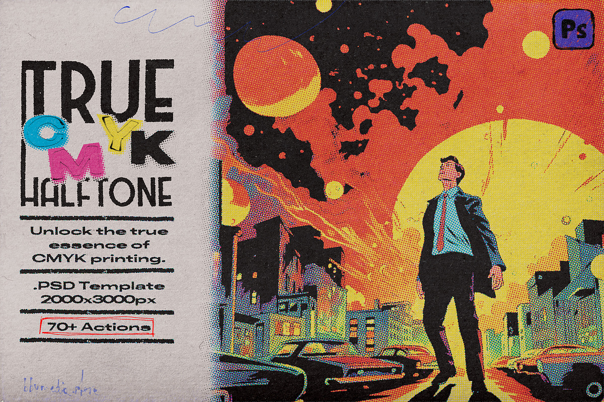True CMYK Halftone Template, a Layer Style Add-On by bbymedia.store (Photo 1 of 30)