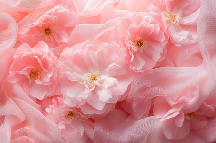 Soft Pink Flowers Arranged Beautiful, a Photo by Tanuart