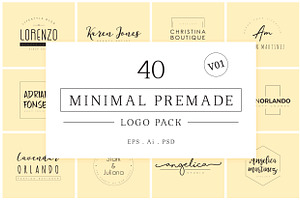 Minimal Premade Logo Bundle V01