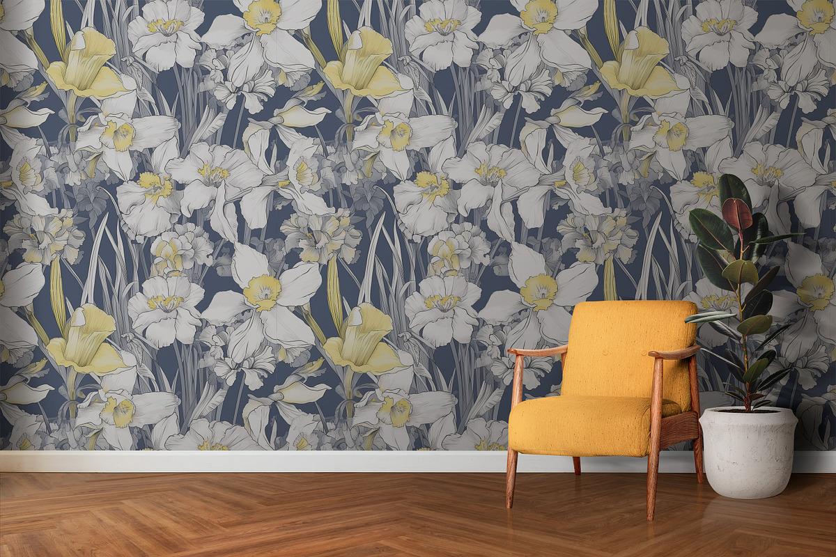 DAFFODIL & IRIS Seamless Pattern 03, a Pattern Graphic by AYAKA Studio Co. (Photo 5 of 6)
