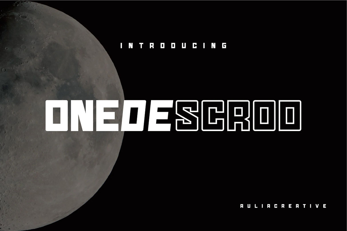 Onedescrod, a Sans Serif Font by Auliacreative (Photo 1 of 7)