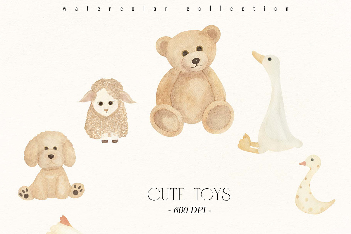 Baby Shower Plush Toys Set, a Decorative Illustration by Sunshine Art (Photo 6 of 11)