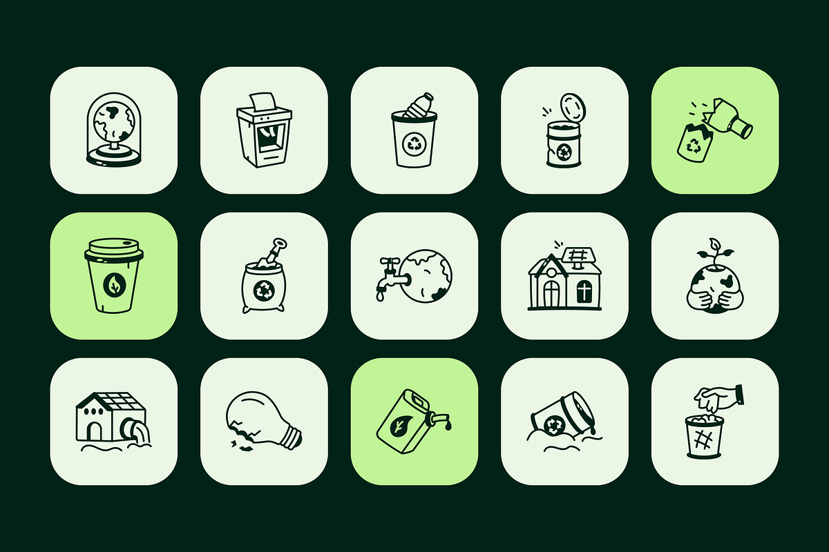 Recycle Doodle Art Set, an Outline Icon by Vectors Market (Photo 5 of 8)
