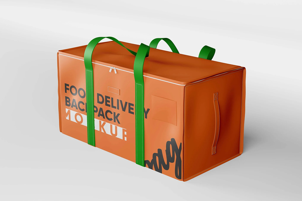 Food Delivery Backpack Mockup, a Packaging Mockup by Hubzway (Photo 2 of 2)