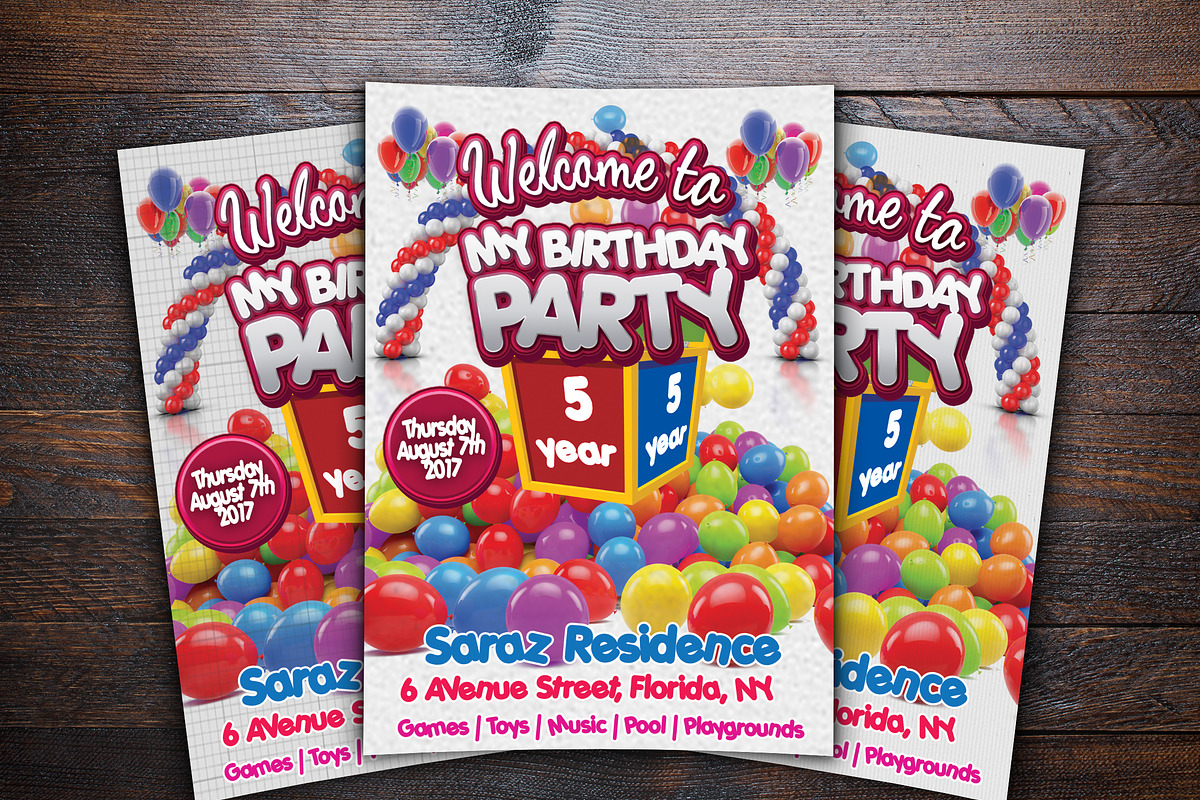 Kids Birthday Party Event Card, an Invitation Template by Design Addict (Photo 2 of 3)
