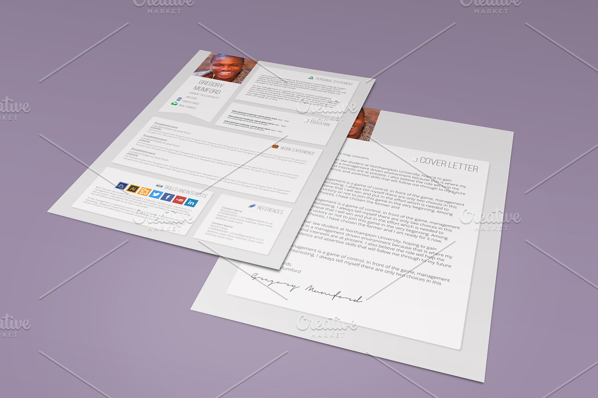Social Media CV, a Resume Template by Valeur Design (Photo 4 of 4)