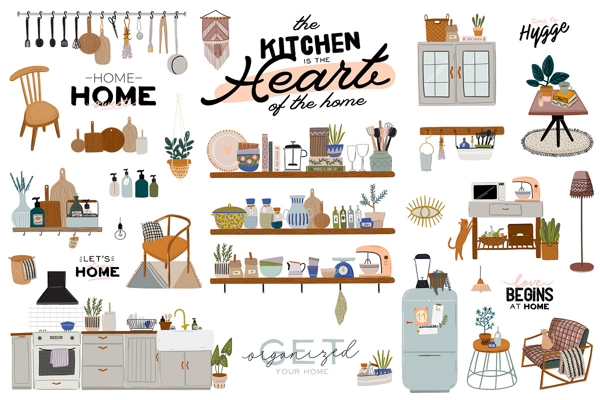 Scandi home: Kitchen Interior, decor, an Object Graphic by Ruslana Lubenets (Photo 5 of 11)