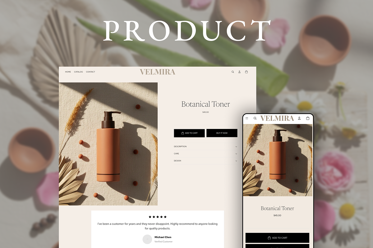 Velmira Skincare Store Shopify 2.0 preview 4