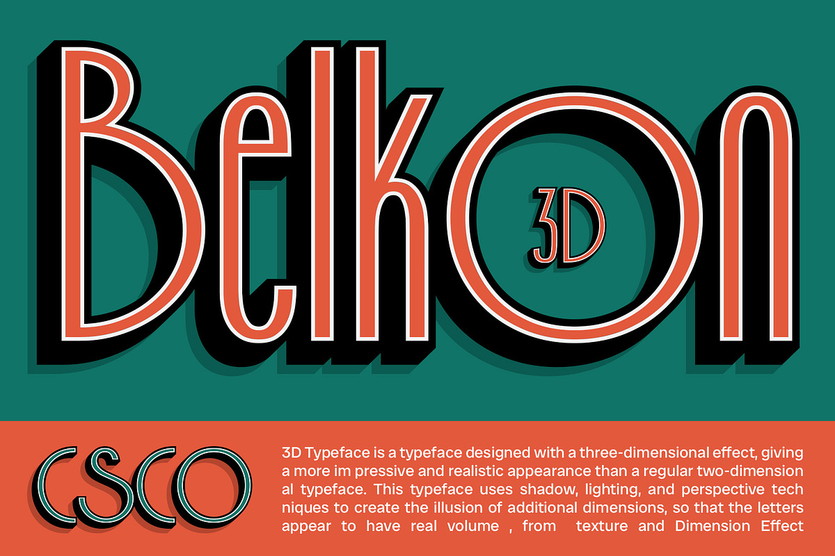 Belkon 3D, a Font by Craft Supply Co. (Photo 1 of 8)
