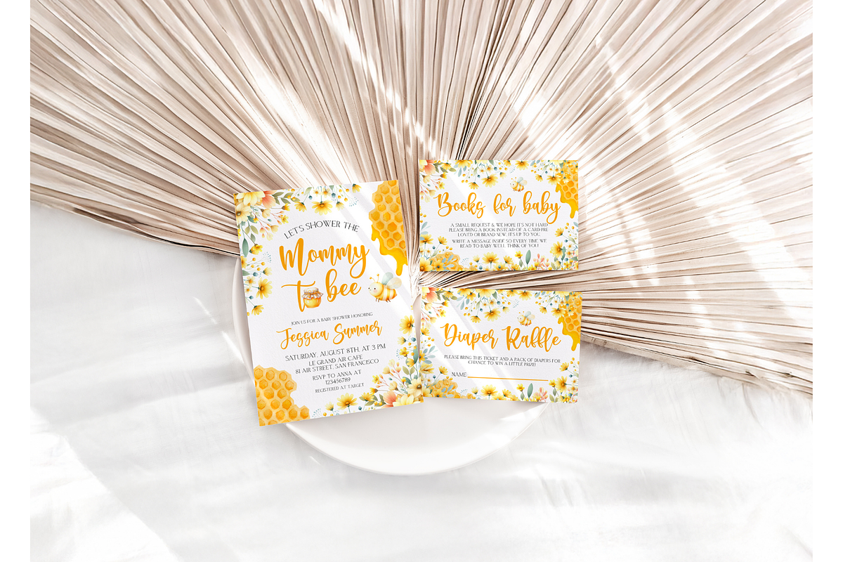 Mommy to Bee Baby Shower Bundle, a Templates & Theme by VeliusCreativeStudio (Photo 8 of 8)