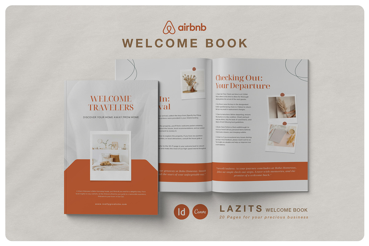 Airbnb Welcome Book Template | Canva, a Magazine Template by BlancaLab Studio (Photo 1 of 9)
