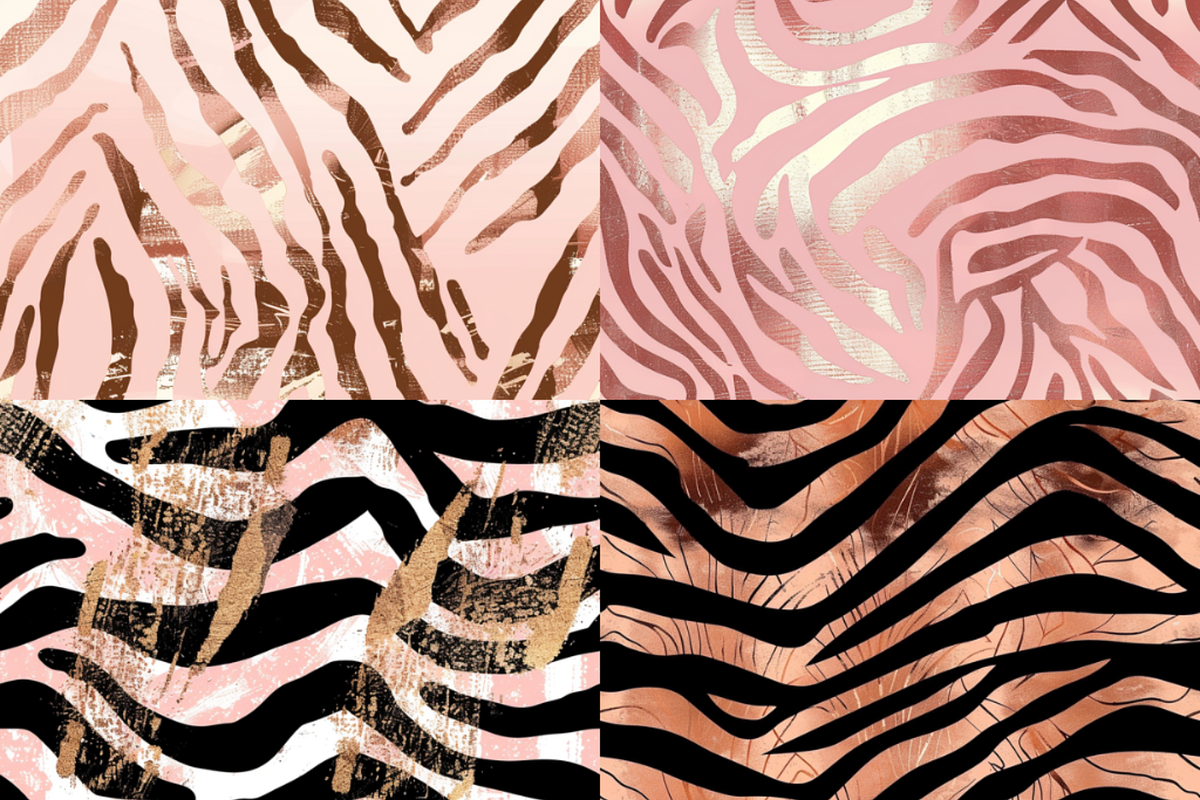 Rose Gold Zebra Stripes Patterns, a Pattern Graphic by PrintablesByFranklyn (Photo 4 of 6)