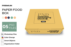 Food Box Packaging Mockup