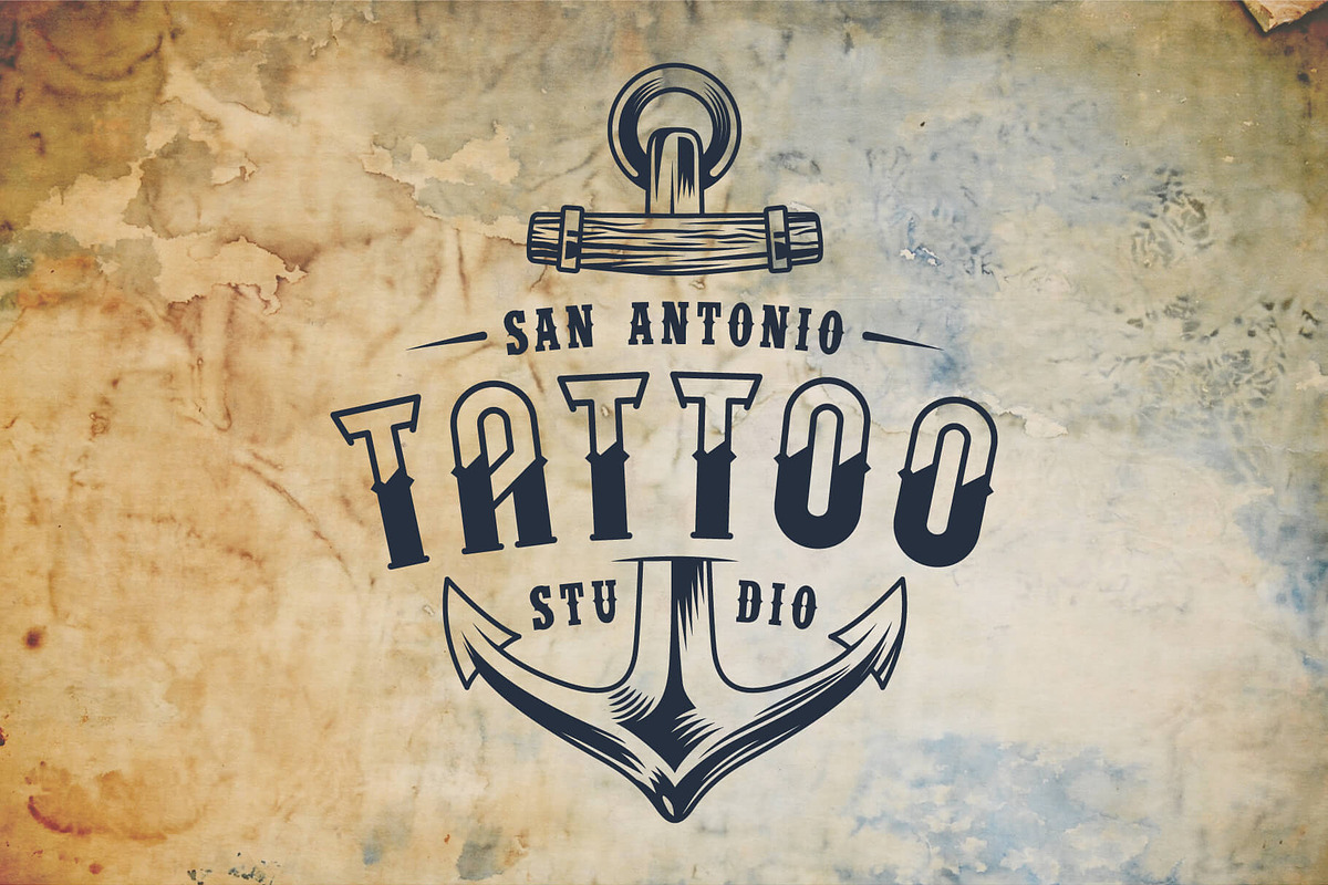 Old school tattoo Mooring font preview 5