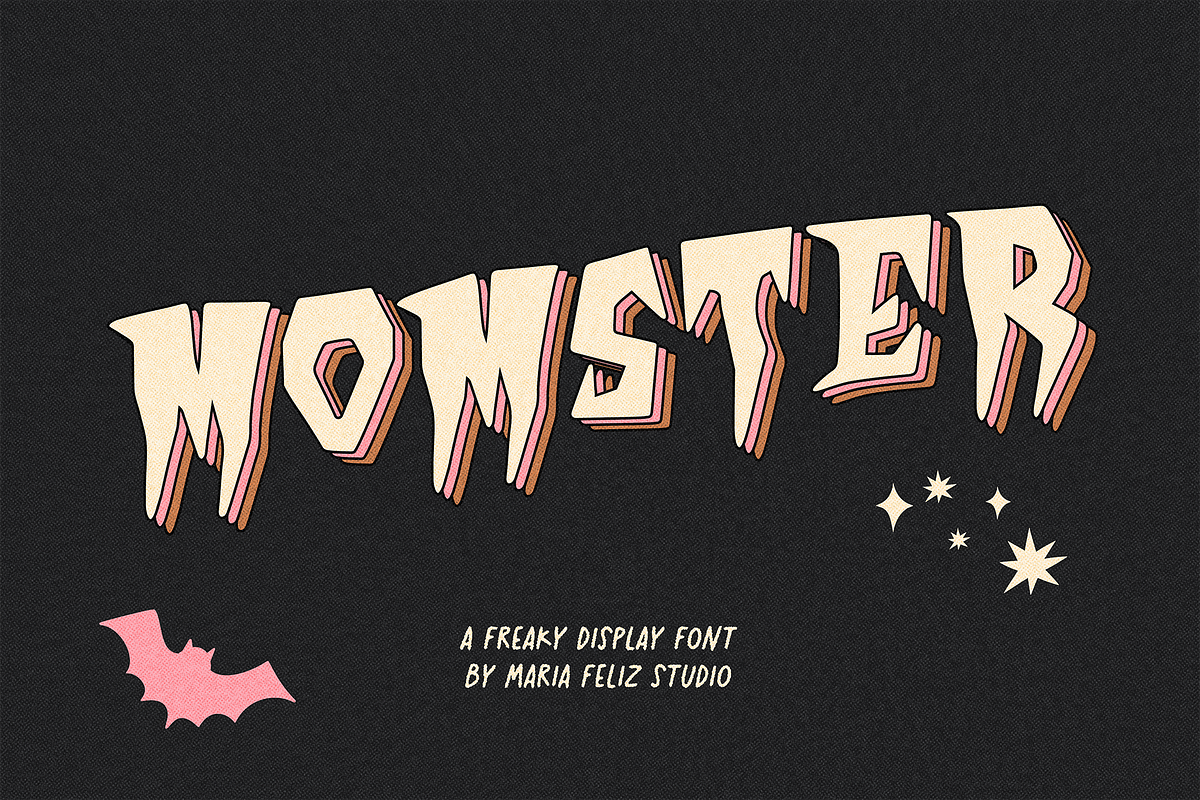 MOMSTER | FREAKY AND SPOOKY FONT, a Font by Maria Feliz Fonts (Photo 1 of 10)