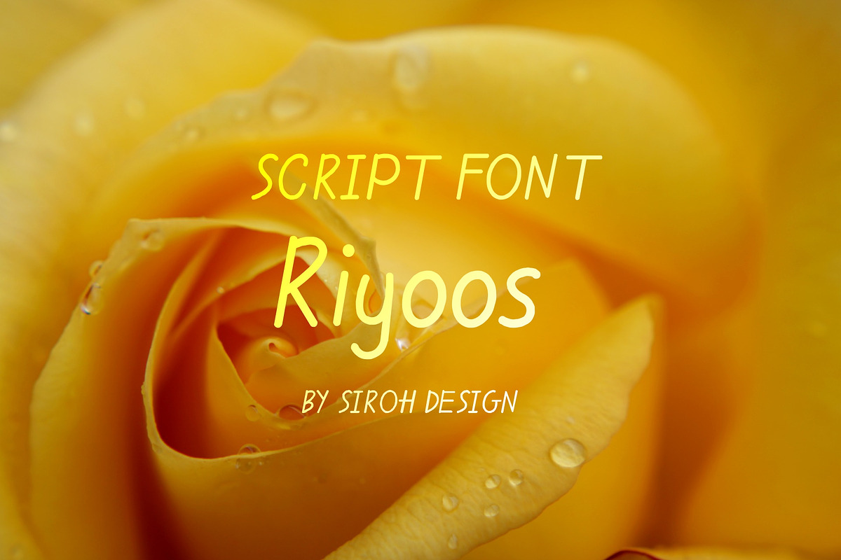 Riyoos Font, a Script Font by atapdesain (Photo 1 of 3)