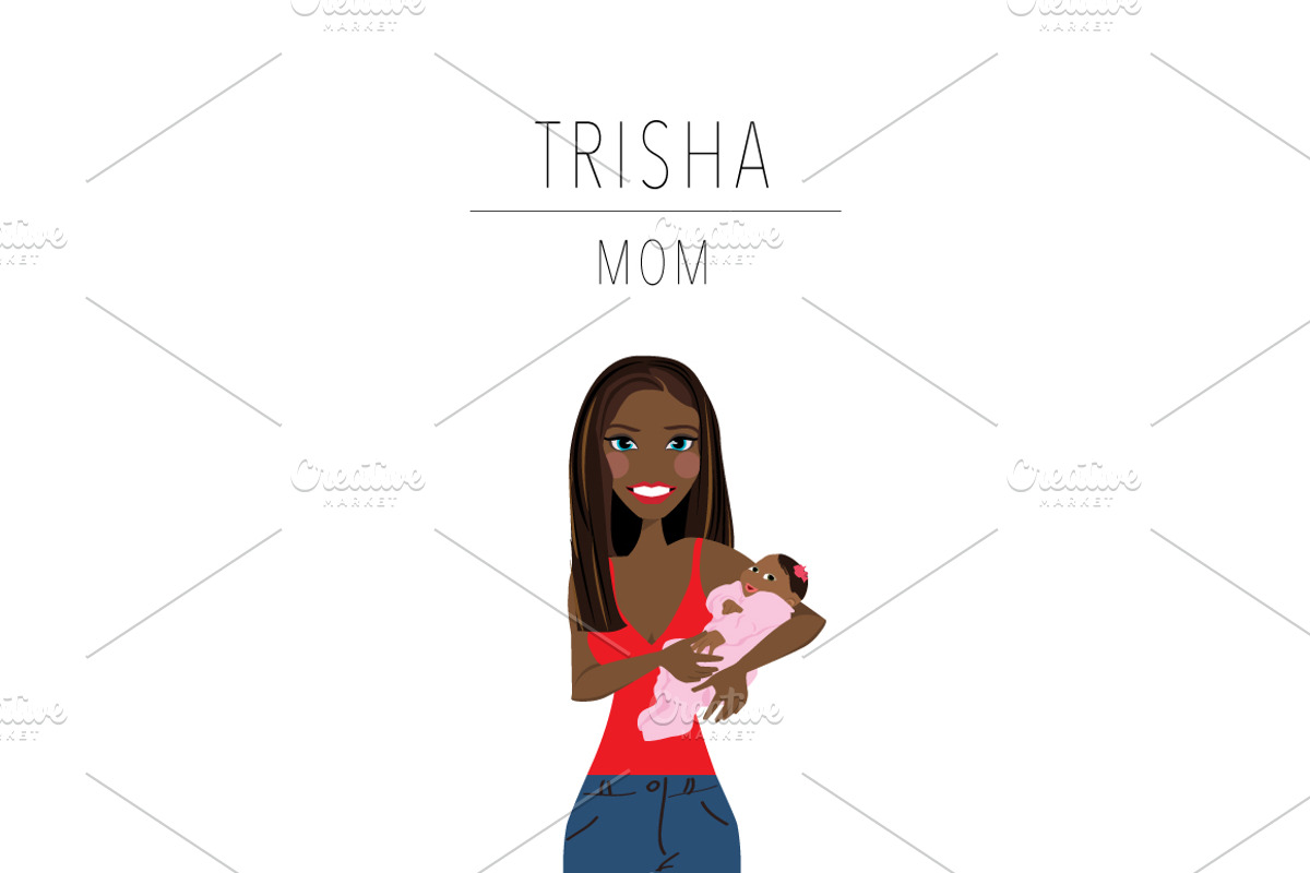 Mom & Baby Portrait Clip Art, a Person Illustration by Lauren Lesley Studio (Photo 31 of 33)